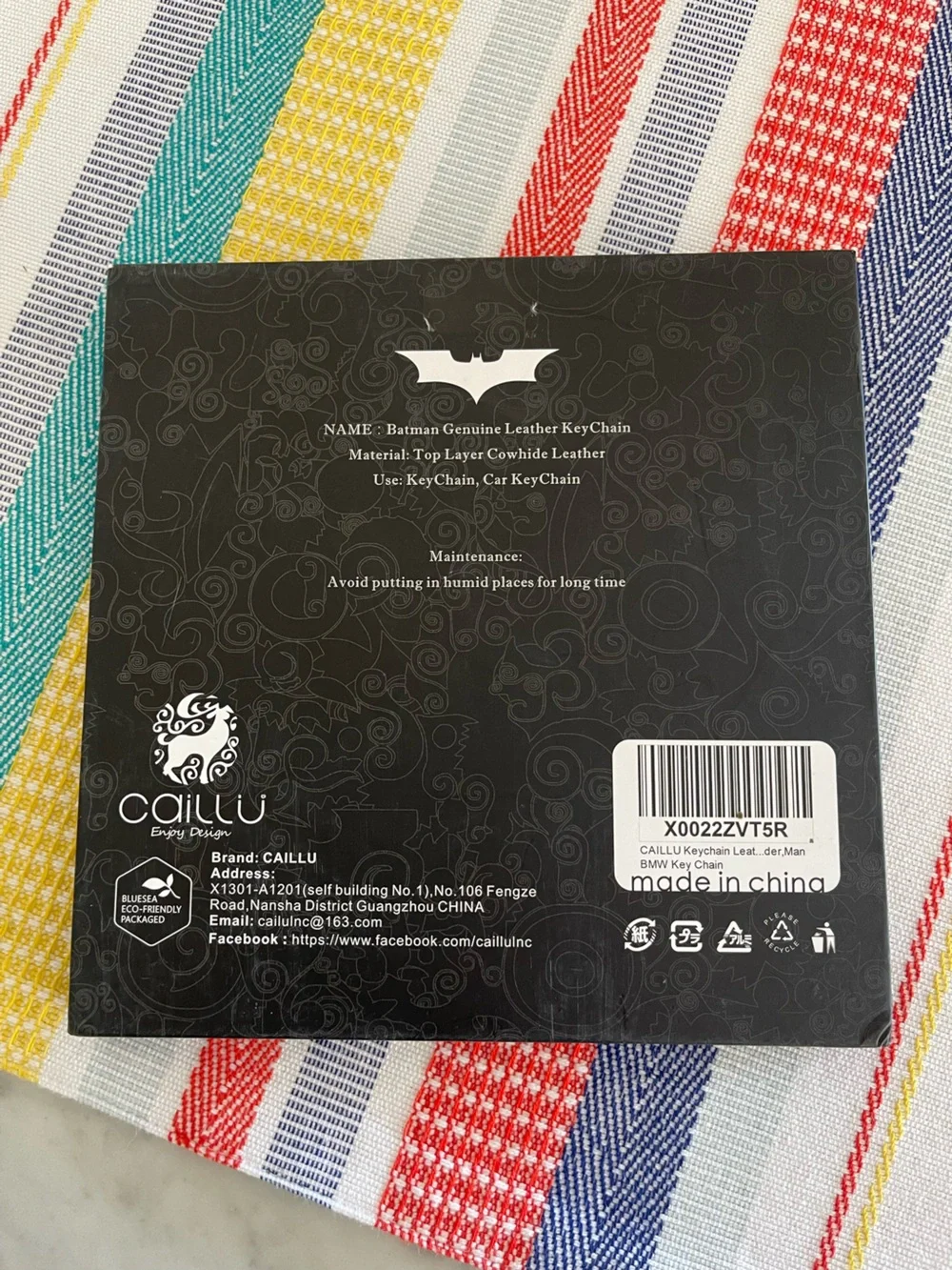 Batman CAILLU Leather KeyChain NIB